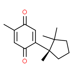 ChemSpider 2D Image | 2-Methyl-5-[(1S)-1,2,2-trimethylcyclopentyl]-1,4-benzoquinone | C15H20O2