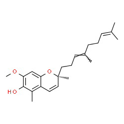 ChemSpider 2D Image | (2S)-2-[(3E)-4,8-Dimethyl-3,7-nonadien-1-yl]-7-methoxy-2,5-dimethyl-2H-chromen-6-ol | C23H32O3