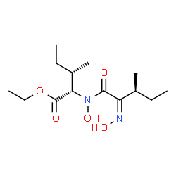 ChemSpider 2D Image | Ethyl N-hydroxy-N-[(2Z,3S)-2-(hydroxyimino)-3-methylpentanoyl]-L-isoleucinate | C14H26N2O5