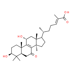 ChemSpider 2D Image | (3beta,11alpha,17xi,24E)-3,11-Dihydroxy-7-oxolanosta-8,24-dien-26-oic acid | C30H46O5