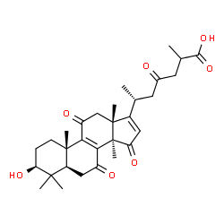 ChemSpider 2D Image | (3beta)-3-Hydroxy-7,11,15,23-tetraoxolanosta-8,16-dien-26-oic acid | C30H40O7