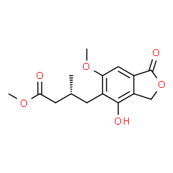 ChemSpider 2D Image | Methyl (3R)-4-(4-hydroxy-6-methoxy-1-oxo-1,3-dihydro-2-benzofuran-5-yl)-3-methylbutanoate | C15H18O6