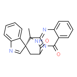 ChemSpider 2D Image | (3R)-12'-Methyl-3'H,15'H-spiro[indole-3,13'-[2,10,16]triazatetracyclo[10.2.2.0~2,11~.0~4,9~]hexadeca[4,6,8,10]tetraene]-3',15'-dione | C21H16N4O2
