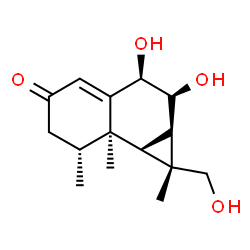 ChemSpider 2D Image | (9beta,11alpha)-8,9,12-Trihydroxyaristol-1(10)-en-2-one | C15H22O4