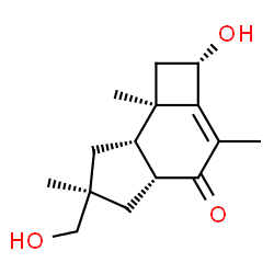 ChemSpider 2D Image | (2S,4aR,6S,7aS,7bR)-2-Hydroxy-6-(hydroxymethyl)-3,6,7b-trimethyl-1,2,4a,5,6,7,7a,7b-octahydro-4H-cyclobuta[e]inden-4-one | C15H22O3