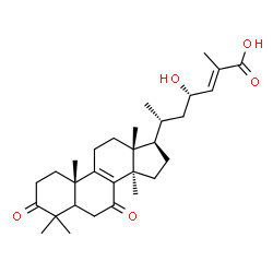 ChemSpider 2D Image | (5xi,23S,24E)-23-Hydroxy-3,7-dioxolanosta-8,24-dien-26-oic acid | C30H44O5