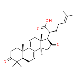 ChemSpider 2D Image | 3,16-Dioxolanosta-7,9(11),24-trien-21-oic acid | C30H42O4