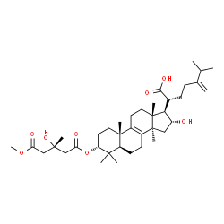 ChemSpider 2D Image | (3alpha,16alpha)-16-Hydroxy-3-{[(3S)-3-hydroxy-5-methoxy-3-methyl-5-oxopentanoyl]oxy}-24-methylenelanost-8-en-21-oic acid | C38H60O8