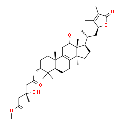 ChemSpider 2D Image | (3alpha,12alpha,23S)-12-Hydroxy-24-methyl-26-oxo-23,26-epoxylanosta-8,24-dien-3-yl methyl (3S)-3-hydroxy-3-methylpentanedioate | C38H58O8
