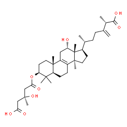 ChemSpider 2D Image | (3beta,12alpha,25S)-3-{[(3S)-4-Carboxy-3-hydroxy-3-methylbutanoyl]oxy}-12-hydroxy-24-methylenelanost-8-en-26-oic acid | C37H58O8