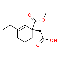ChemSpider 2D Image | [(1S)-3-Ethyl-1-(methoxycarbonyl)-2-cyclohexen-1-yl]acetic acid | C12H18O4