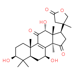 ChemSpider 2D Image | (3beta,5alpha,7beta,12alpha,14alpha,20S)-3,7,12-Trihydroxy-4,4,14,20-tetramethyl-11,15-dioxocard-8-enolide | C27H38O7