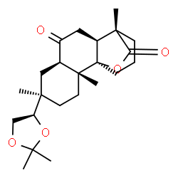 ChemSpider 2D Image | (1R,2R,5R,7R,10S,11S)-5-[(4R)-2,2-Dimethyl-1,3-dioxolan-4-yl]-2,5,11-trimethyl-15-oxatetracyclo[9.3.2.0~1,10~.0~2,7~]hexadecane-8,16-dione | C23H34O5