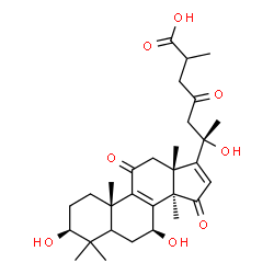 ChemSpider 2D Image | (3beta,5xi,7beta)-3,7,20-Trihydroxy-11,15,23-trioxolanosta-8,16-dien-26-oic acid | C30H42O8