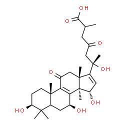 ChemSpider 2D Image | (3beta,5xi,7beta,15alpha)-3,7,15,20-Tetrahydroxy-11,23-dioxolanosta-8,16-dien-26-oic acid | C30H44O8
