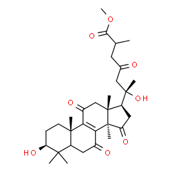 ChemSpider 2D Image | Methyl (3beta,5xi)-3,20-dihydroxy-7,11,15,23-tetraoxolanost-8-en-26-oate | C31H44O8