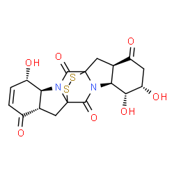 ChemSpider 2D Image | (4S,5S,9S,14S,15R,16S,19R)-5,15,16-Trihydroxy-21,22-dithia-3,13-diazahexacyclo[9.9.2.0~1,13~.0~3,11~.0~4,9~.0~14,19~]docos-6-ene-2,8,12,18-tetrone | C18H18N2O7S2