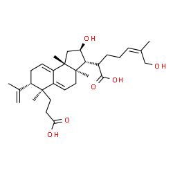 ChemSpider 2D Image | (2R,5Z)-2-[(2R,3R,3aR,6S,7S,9bR)-6-(2-Carboxyethyl)-2-hydroxy-7-isopropenyl-3a,6,9b-trimethyl-2,3,3a,4,6,7,8,9b-octahydro-1H-cyclopenta[a]naphthalen-3-yl]-7-hydroxy-6-methyl-5-heptenoic acid | C30H44O6