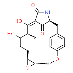 ChemSpider 2D Image | (3S,6Z,8R,12S,14S)-7,9-Dihydroxy-8-methyl-13,16-dioxa-4-azatetracyclo[15.2.2.1~3,6~.0~12,14~]docosa-1(19),6,17,20-tetraene-5,22-dione | C20H23NO6