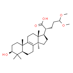 ChemSpider 2D Image | (3beta,5alpha)-3-Hydroxy-24,24-dimethoxy-4,4,14-trimethylchol-8-en-21-oic acid | C29H48O5