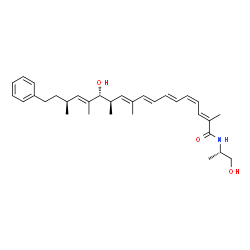 ChemSpider 2D Image | (2E,4Z,6E,8E,10E,12R,13R,14E,16S)-13-Hydroxy-N-[(2S)-1-hydroxy-2-propanyl]-2,10,12,14,16-pentamethyl-18-phenyl-2,4,6,8,10,14-octadecahexaenamide | C32H45NO3