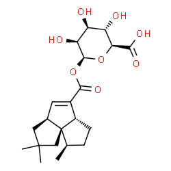 ChemSpider 2D Image | 1-O-{[(1R,3aR,5aS,8aR)-1,7,7-Trimethyl-1,2,3,3a,5a,6,7,8-octahydrocyclopenta[c]pentalen-4-yl]carbonyl}-beta-D-mannopyranuronic acid | C21H30O8