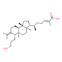 ChemSpider 2D Image | (2E,6R)-6-[(3R,3aR,5aS,6S,9aR,9bS)-6-(3-Hydroxypropyl)-7-isopropylidene-3a,5a,9b-trimethyldodecahydro-1H-cyclopenta[a]naphthalen-3-yl]-2-methyl-2-heptenoic acid | C30H50O3