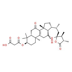 ChemSpider 2D Image | 3-{[(3alpha,12beta,23S,24S,25S)-12-Hydroxy-24-methyl-7,26-dioxo-18,23:23,26-diepoxylanost-8-en-3-yl]oxy}-3-oxopropanoic acid | C34H48O9