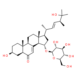ChemSpider 2D Image | (3beta,5alpha,15alpha,22E)-3,25-Dihydroxy-6-oxoergosta-7,22-dien-15-yl beta-D-glucopyranoside | C34H54O9