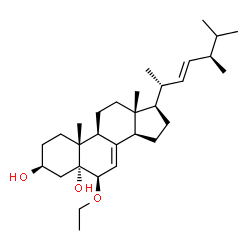 ChemSpider 2D Image | (3beta,5alpha,6beta,22E)-6-Ethoxyergosta-7,22-diene-3,5-diol | C30H50O3