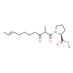 ChemSpider 2D Image | Methyl 1-[(8E)-2-methyl-3-oxo-8-decenoyl]-L-prolinate | C17H27NO4