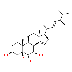 ChemSpider 2D Image | (3beta,5beta,6alpha,7alpha,8alpha,22E)-Ergosta-14,22-diene-3,5,6,7-tetrol | C28H46O4