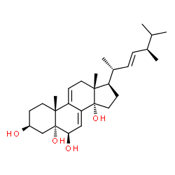 ChemSpider 2D Image | (3beta,5alpha,6beta,22E)-Ergosta-7,9(11),22-triene-3,5,6,14-tetrol | C28H44O4