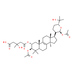 ChemSpider 2D Image | 5-{[(2alpha,3beta,5xi,20S,21S,24R)-3,21-Diacetoxy-25-hydroxy-21,24-epoxylanost-8-en-2-yl]oxy}-3-hydroxy-3-methyl-5-oxopentanoic acid | C40H62O11