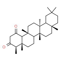 ChemSpider 2D Image | (4R,4aR,6bR,8aR,12bS,14aR)-4,4a,6b,8a,11,11,12b,14a-Octamethyloctadecahydro-1,3(2H,4H)-picenedione | C30H48O2