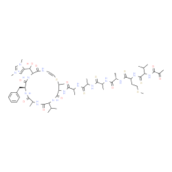 ChemSpider 2D Image | 5-{[(2Z,9S)-9-Benzyl-15-isopropyl-18-({(11S)-17-isopropyl-2,5,8,11-tetramethyl-14-[2-(methylsulfanyl)ethyl]-10,19,20-trioxo-4,7,13,16-tetrathioxo-3,6,9,12,15,18-hexaazahenicosan-1-oyl}amino)-12,19-dim
ethyl-5,8,11,14,17-pentaoxo-1-thia-4,7,10,13,16-pentaazacyclononadec-2-en-6-yl](hydroxy)methyl}-1,3-dimethyl-1H-imidazol-3-ium (non-preferred name) | C56H85N14O10S6