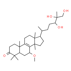 ChemSpider 2D Image | 24,25,26-Trihydroxy-7-methoxylanost-8-en-3-one | C31H52O5