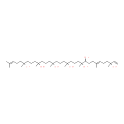 ChemSpider 2D Image | (6E)-3,7,11,15,19,23,27,31-Octamethyl-1,6,30-dotriacontatriene-3,10,11,15,19,23,27-heptol | C40H76O7