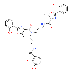 ChemSpider 2D Image | N-{3-[(2,3-Dihydroxybenzoyl)amino]propyl}-2-(2-hydroxyphenyl)-N-[3-({[2-(2-hydroxyphenyl)-5-methyl-4,5-dihydro-1,3-oxazol-4-yl]carbonyl}amino)propyl]-5-methyl-4,5-dihydro-1,3-oxazole-4-carboxamide | C35H39N5O9