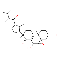 ChemSpider 2D Image | 8-[3-(2,3-Dimethylbutanoyl)-2-methylcyclopentyl]-3,6-dihydroxy-8,10b-dimethyl-1,3,4,6,8,9,10,10b-octahydro-2H-phenanthro[8a,9-b]oxiren-7(5aH)-one | C28H42O5