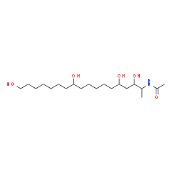 ChemSpider 2D Image | N-(3,5,11,18-Tetrahydroxy-2-octadecanyl)acetamide | C20H41NO5