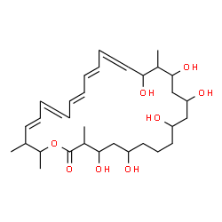 ChemSpider 2D Image | (19E,21E,25E)-4,6,10,12,14,16-Hexahydroxy-3,15,27,28-tetramethyloxacyclooctacosa-17,19,21,23,25-pentaen-2-one | C31H50O8