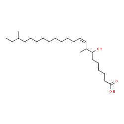 ChemSpider 2D Image | (9Z)-7-Hydroxy-8,20-dimethyl-9-docosenoic acid | C24H46O3