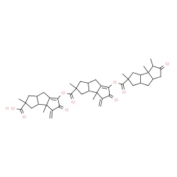 ChemSpider 2D Image | 6-{[(2,3b-Dimethyl-4-methylene-5-oxo-6-{[(2,3b,4-trimethyl-5-oxodecahydro-1H-cyclopenta[a]pentalen-2-yl)carbonyl]oxy}-2,3,3a,3b,4,5,7,7a-octahydro-1H-cyclopenta[a]pentalen-2-yl)carbonyl]oxy}-2,3b-dime
thyl-4-methylene-5-oxo-2,3,3a,3b,4,5,7,7a-octahydro-1H-cyclopenta[a]pentalene-2-carboxylic acid | C45H54O9