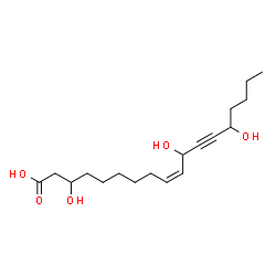 ChemSpider 2D Image | (9Z)-3,11,14-Trihydroxy-9-octadecen-12-ynoic acid | C18H30O5