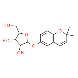 ChemSpider 2D Image | 2,2-Dimethyl-2H-chromen-6-yl pentofuranoside | C16H20O6