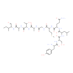 ChemSpider 2D Image | Tyrosylserylleucylglutaminylmethionylglycylalanylthreonyl-N-(3-methyl-1-oxo-2-pentanyl)alaninamide | C46H75N11O14S