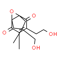 ChemSpider 2D Image | 3-(2-Hydroxyethyl)-8-(hydroxymethyl)-4,8-dimethyl-10-oxatricyclo[4.3.1.0~1,6~]dec-3-ene-2,5-dione | C14H18O5