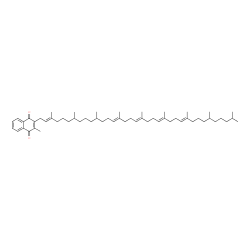ChemSpider 2D Image | 2-Methyl-3-[(2E,14E,18E,22E,26E)-3,7,11,15,19,23,27,31,35-nonamethyl-2,14,18,22,26-hexatriacontapentaen-1-yl]-1,4-naphthoquinone | C56H88O2