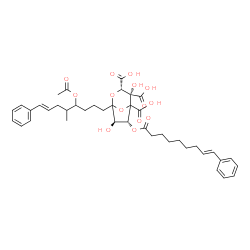 ChemSpider 2D Image | (3S,4S,6R,7R)-1-[(7E)-4-Acetoxy-5-methyl-8-phenyl-7-octen-1-yl]-4,7-dihydroxy-6-{[(8E)-9-phenyl-8-nonenoyl]oxy}-2,8-dioxabicyclo[3.2.1]octane-3,4,5-tricarboxylic acid (non-preferred name) | C41H50O14